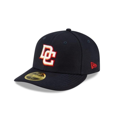 Blue Washington Nationals Hat - New Era MLB Ligature Low Profile 59FIFTY Fitted Caps USA6519437